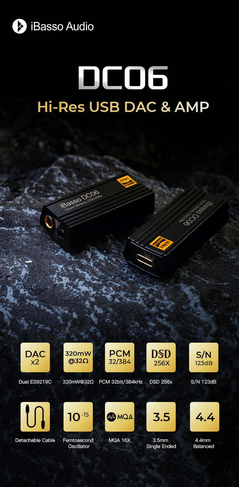 オーディオ機器 アンプ 室内搬入設置無料 iBasso Audio DC06 USB DAC 3.5/4.4mm - アンプ